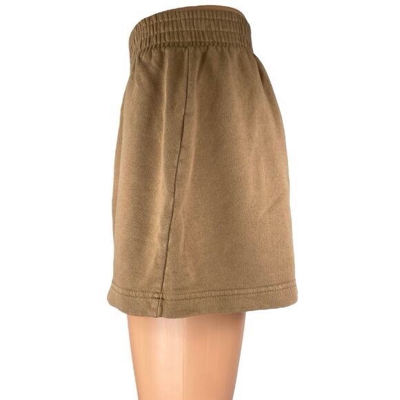 Zara Women's Tan High Waisted Pull On Knit Lounge Mini Sweat Shorts Size M - Picture 2 of 5